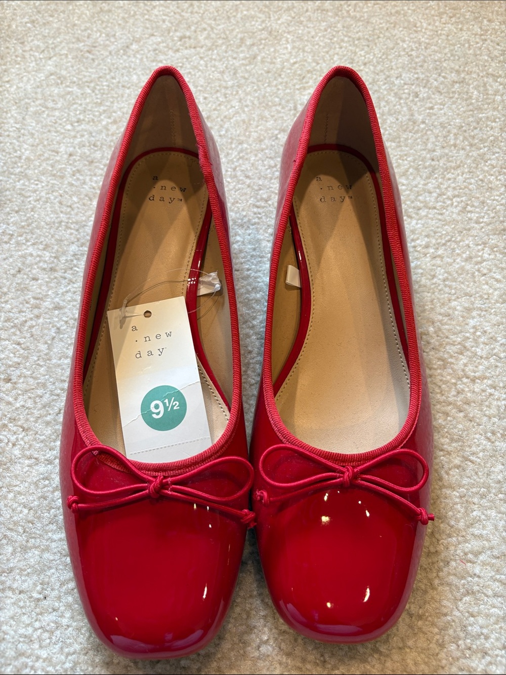 a new day Red Patent Bow Ballet Flats